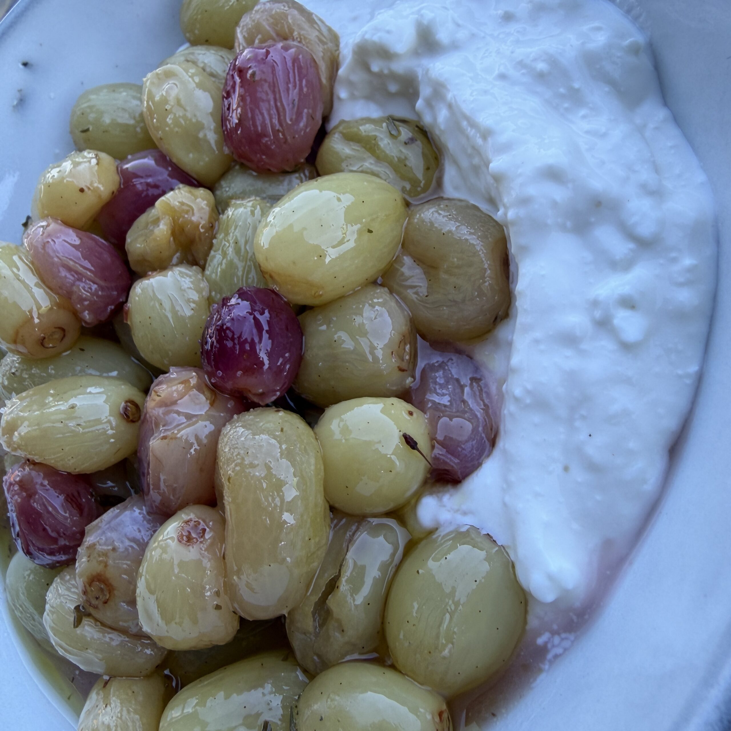 Geröstete Trauben mit Frischkäse-Creme